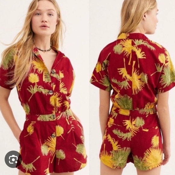 Free People Malibu Palm Romper - Picture 2 of 9